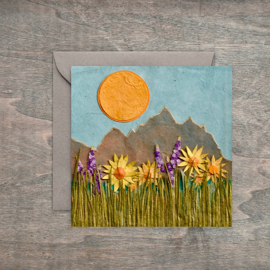 " Teton Wildflowers " Paper Collage Art