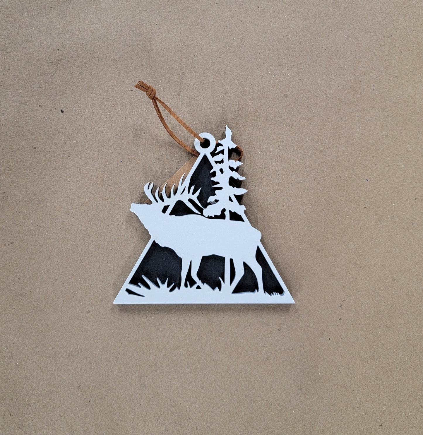 " Elk " Large Wooden Ornament