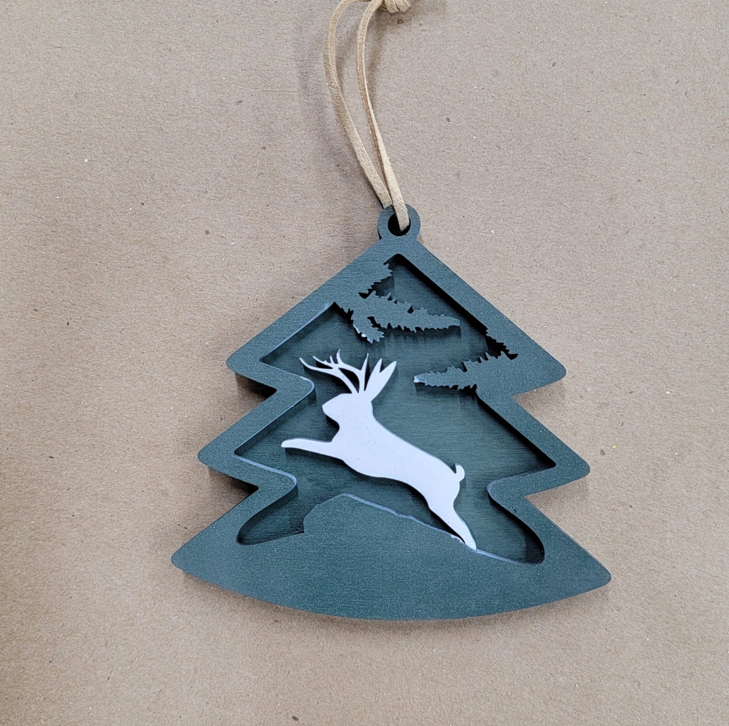 " Jackalope " Large Wooden Ornament