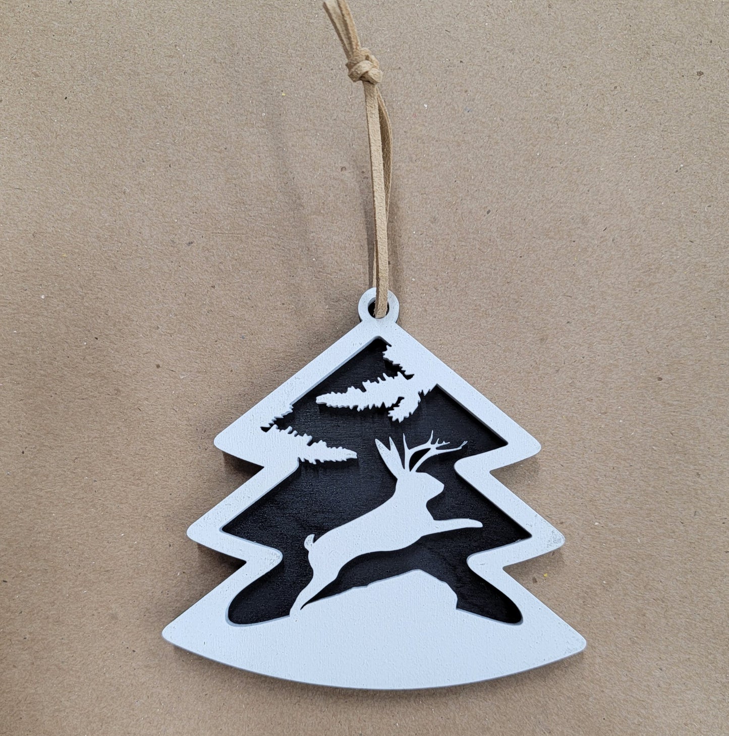 " Jackalope " Large Wooden Ornament