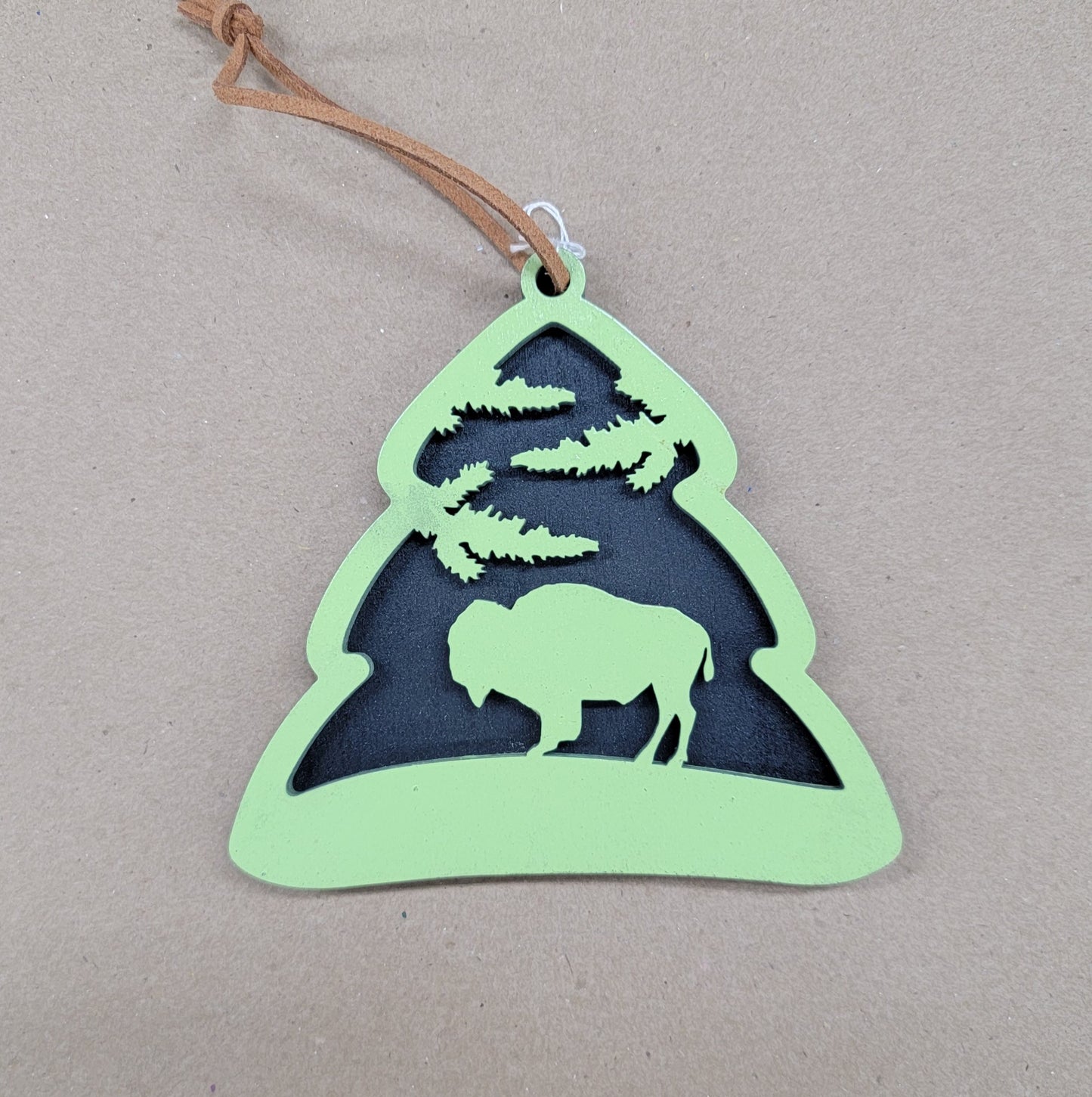 " Bison " Wooden Ornament