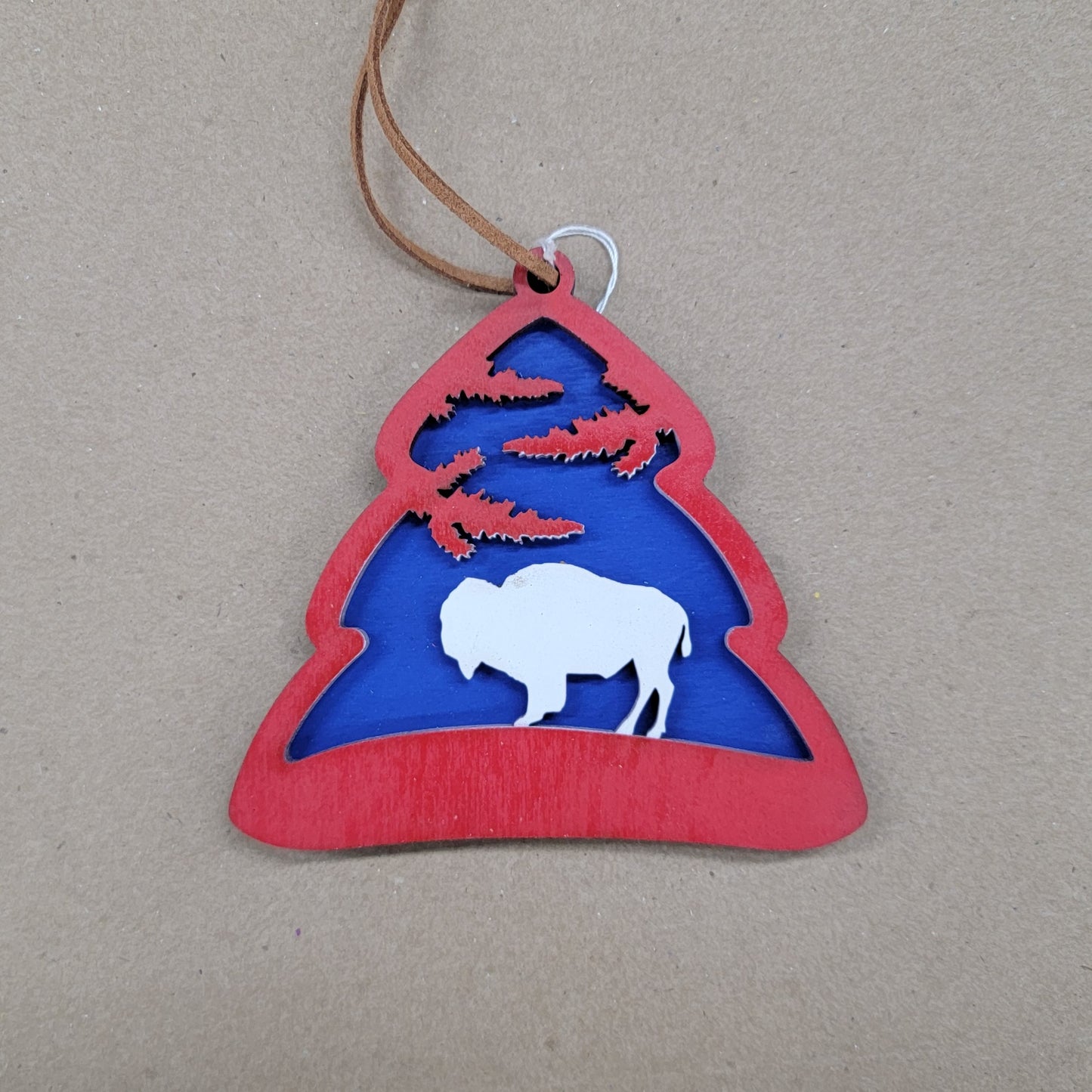 " Bison " Wooden Ornament