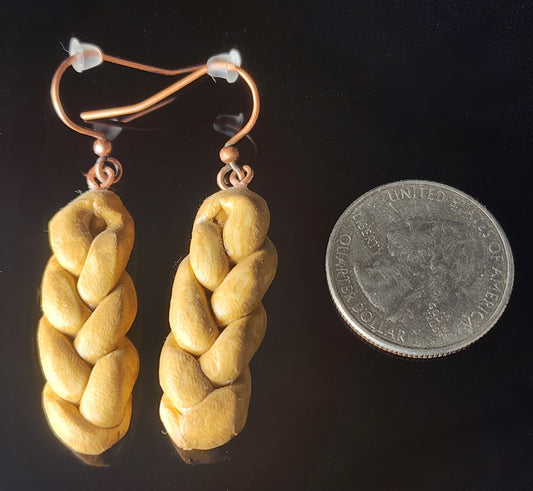 Earrings - Challah Bead Loaf