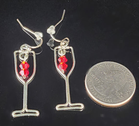 Earrings - Wine Glass