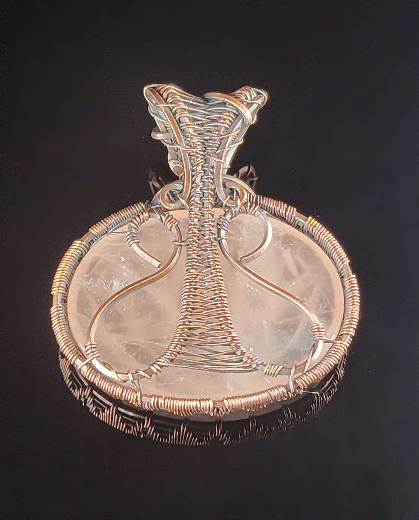 Carved Rose Quartz Pendant Necklace