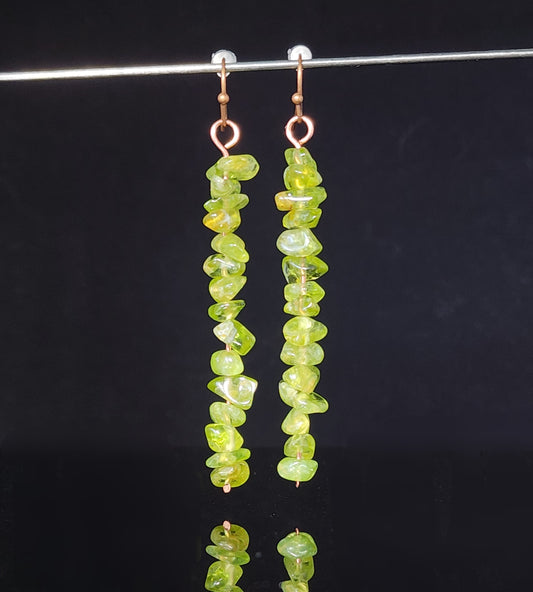 Peridot Chip Dangle Earrings