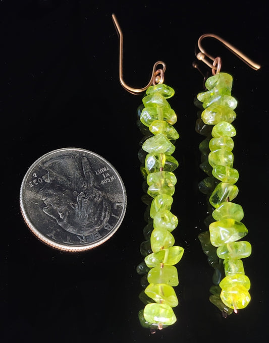 Earrings - Peridot Chips Dangle