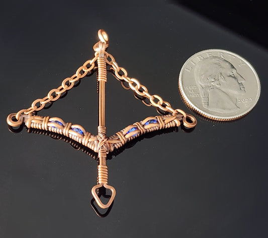 Necklace - Channel Set Bow and Arrow Pendant