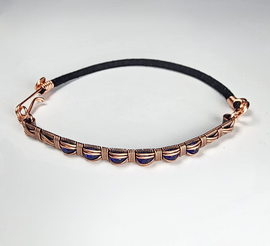 Channel Set Bracelet - Dark Blue Beads