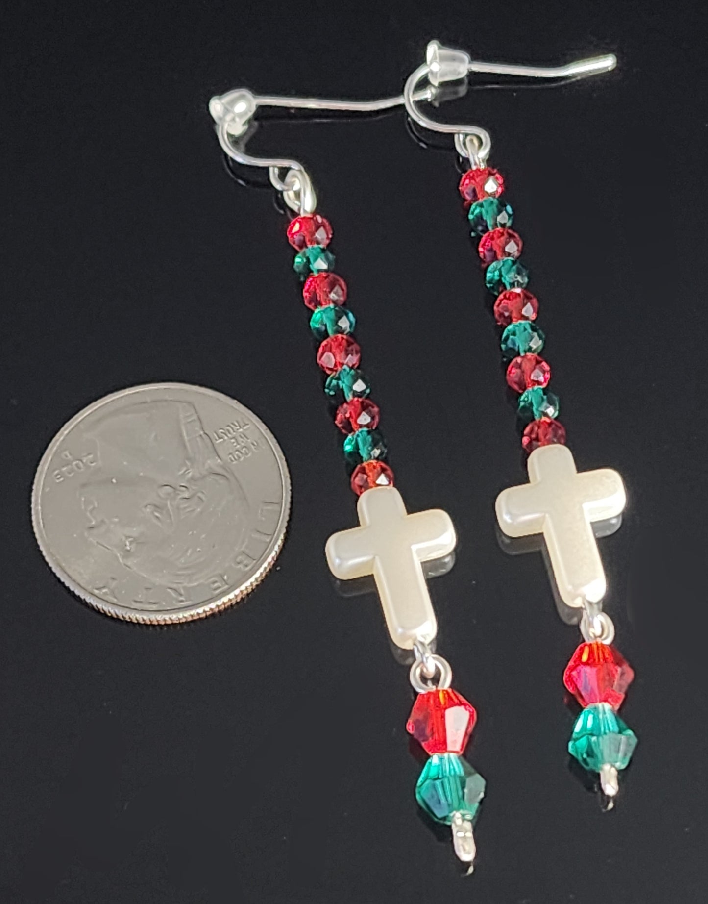Christmas Cross Earrings