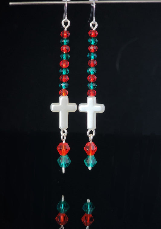 Earrings - Christmas Cross