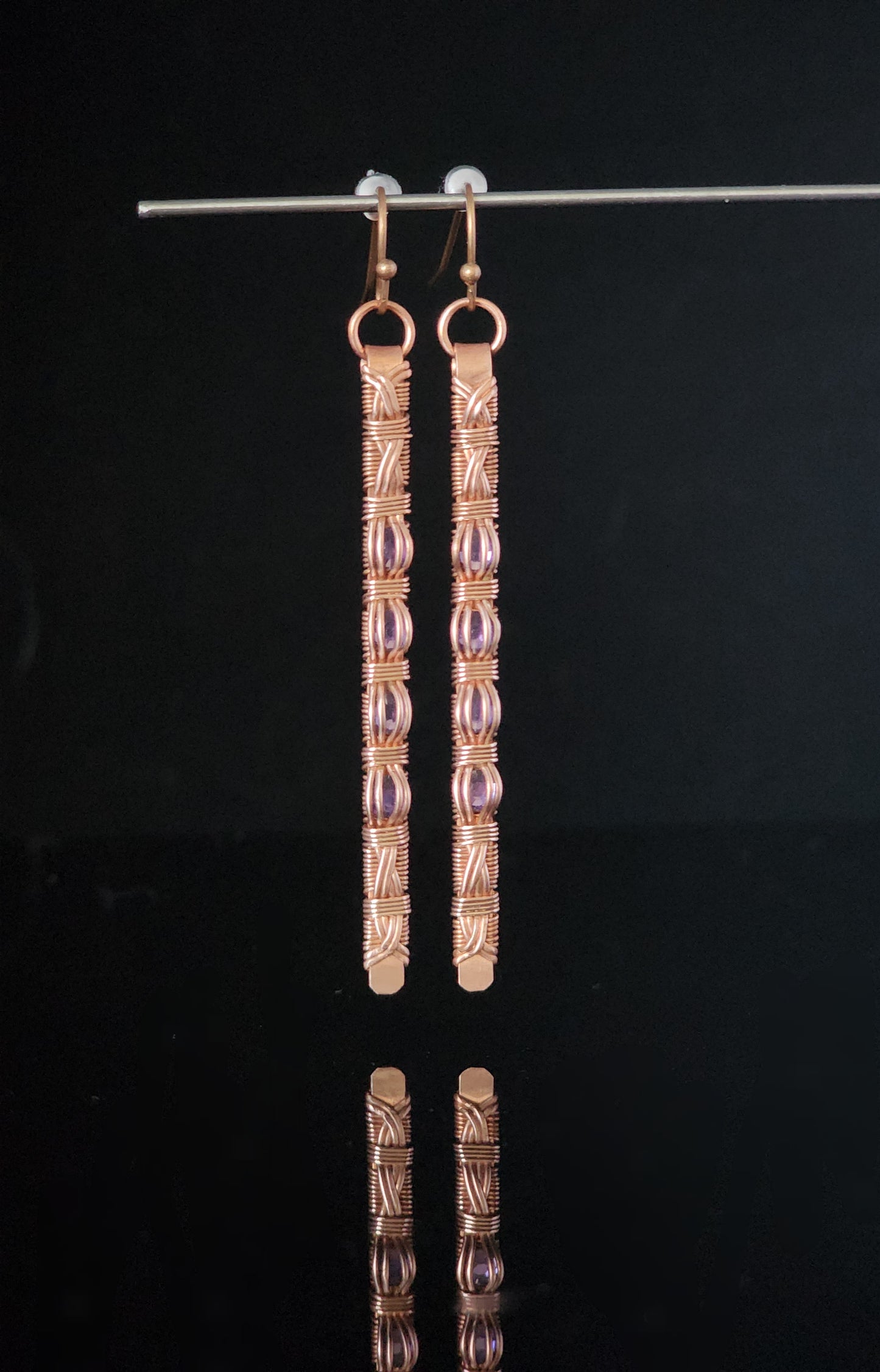 Channel Set Dangle Earrings