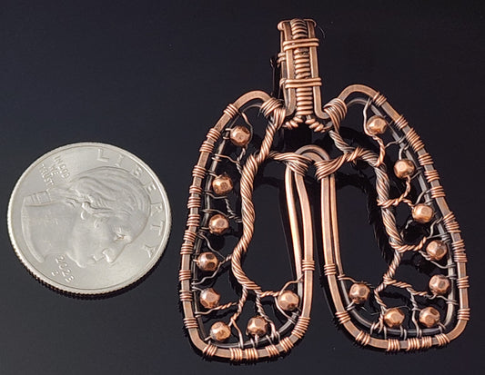 Necklace - Anatomical Lungs Pendent Copper