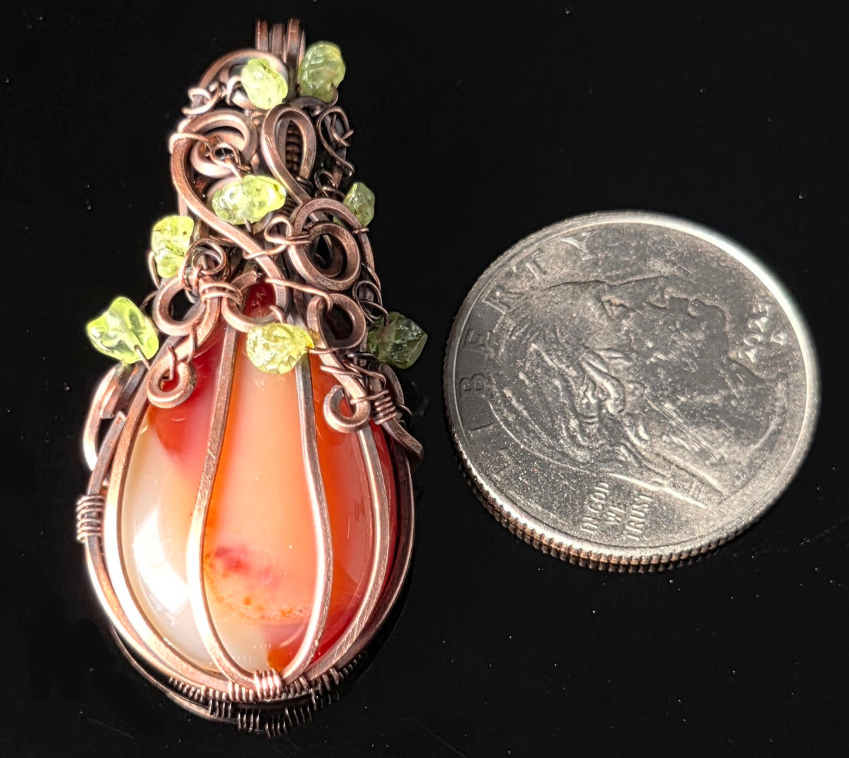 Necklace - Pumpkin Pendant - Banded Agate