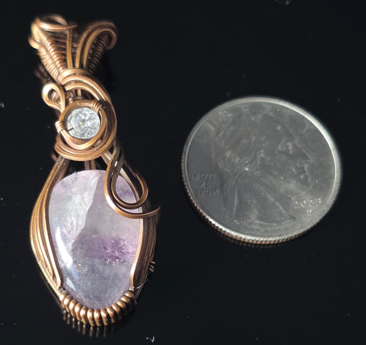 Necklace - Wire Wrapped Amethyst Pendant
