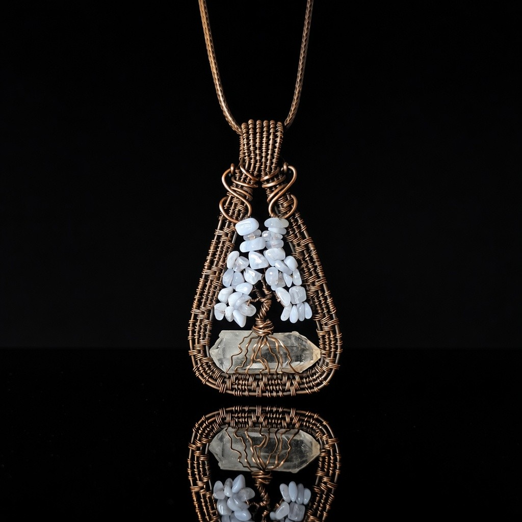 Necklace - Wire Wrapped Tree with Rocky Mountain Quartz