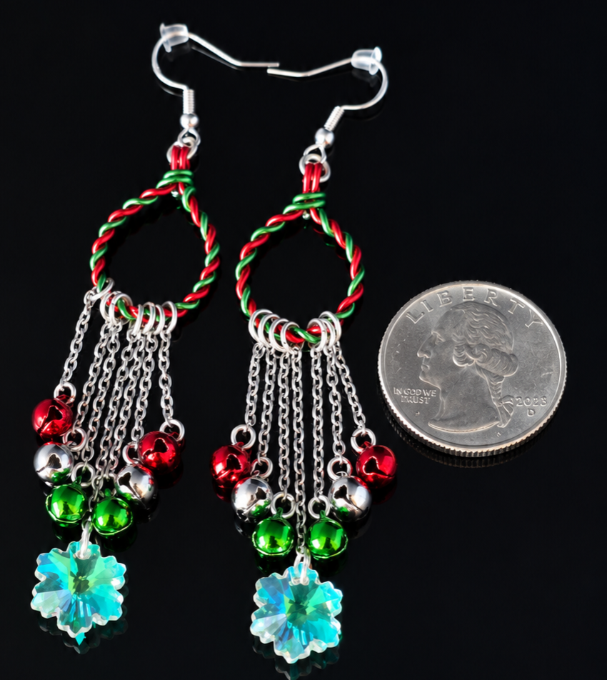 Earrings- Holiday Themed- Bells and Snowflakes
