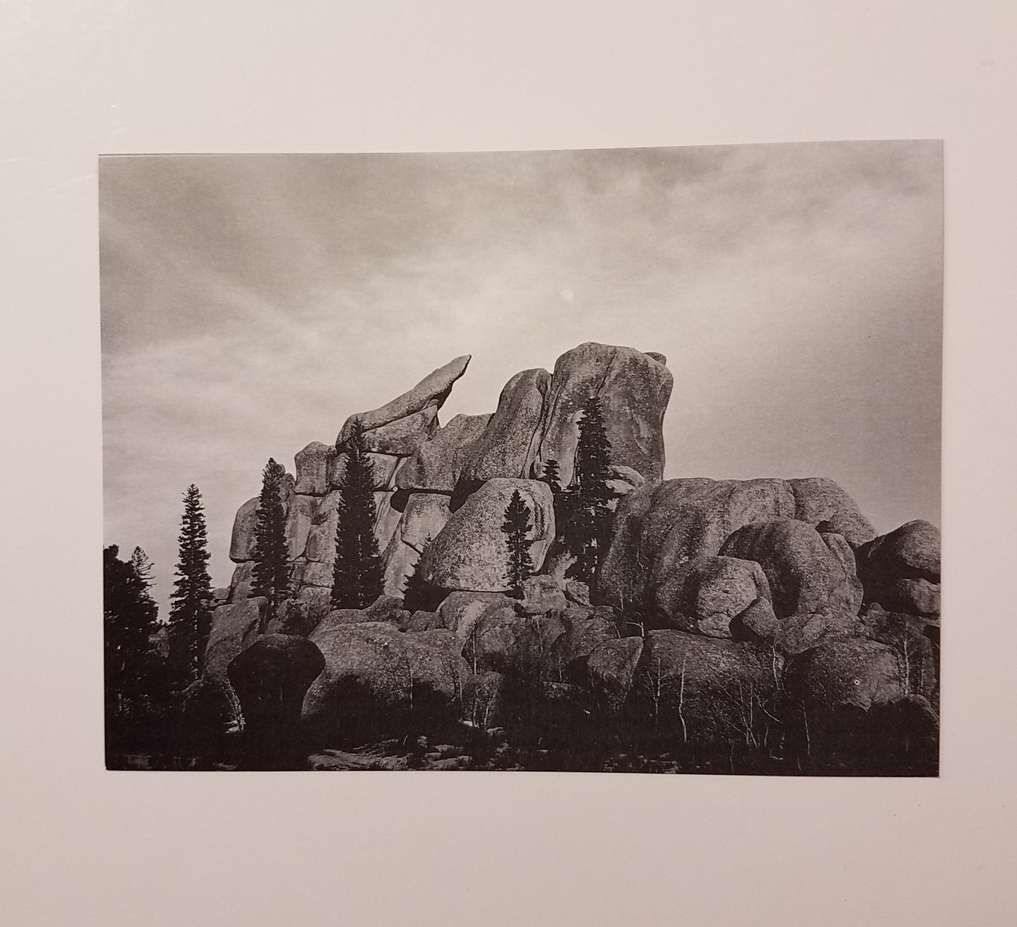 Beautiful black and white photo of rocks in Vedauwoo State Park, Wyoming 4" x 6" blank card with envelope Taken by the artist in Vedauwoo near Laramie Wyoming