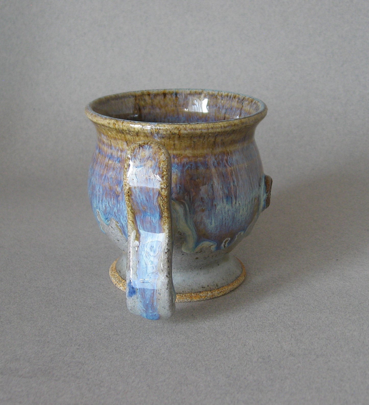 T - Handle Mug - Tan Blue and Grey Glaze