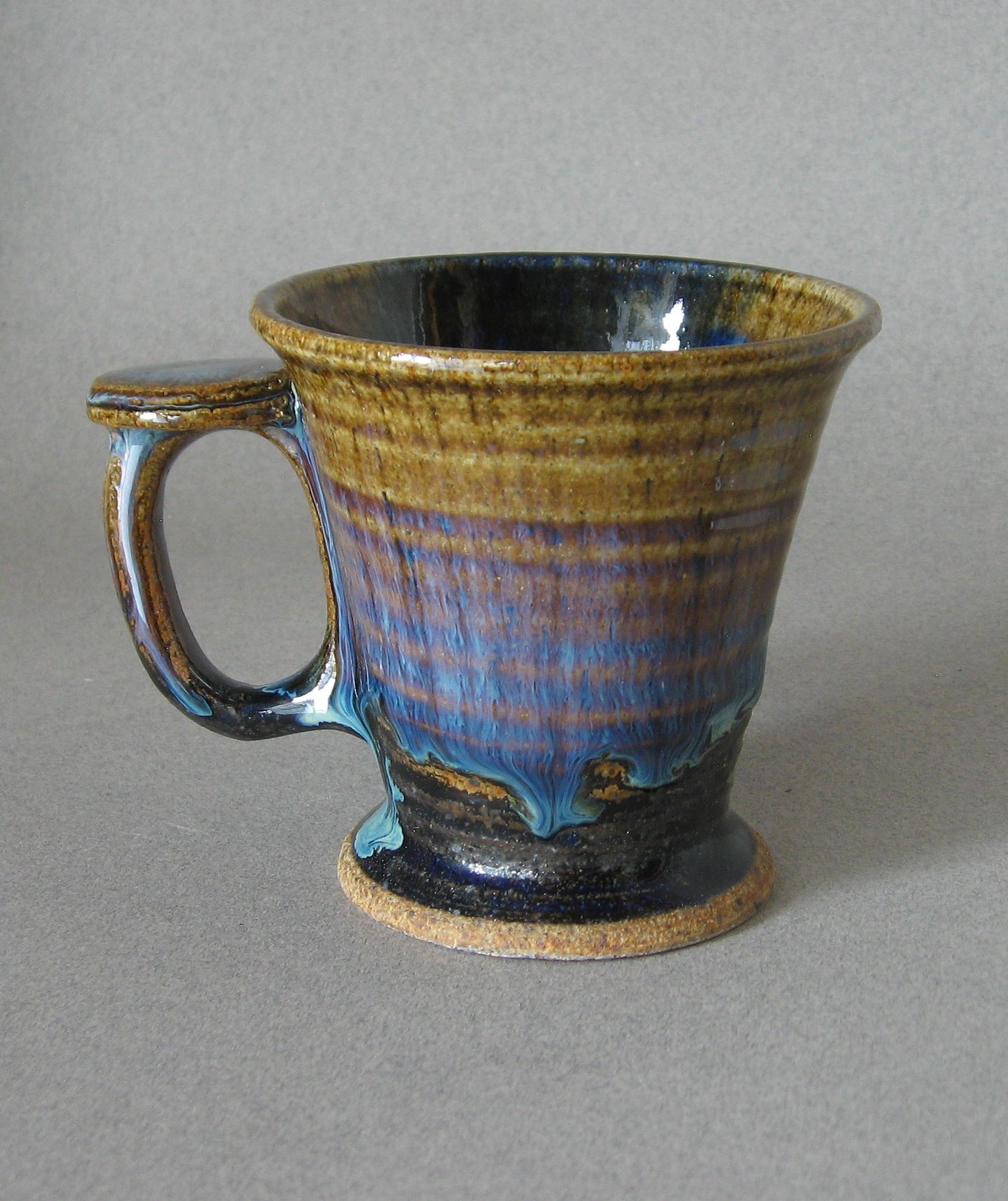 Magoon Mug - Cobalt Blue Tan and Purple Glaze