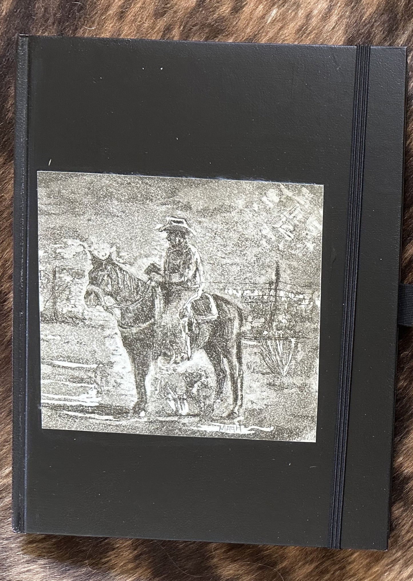 " Cowboy on Horse" Black Hardcover Sketchbook