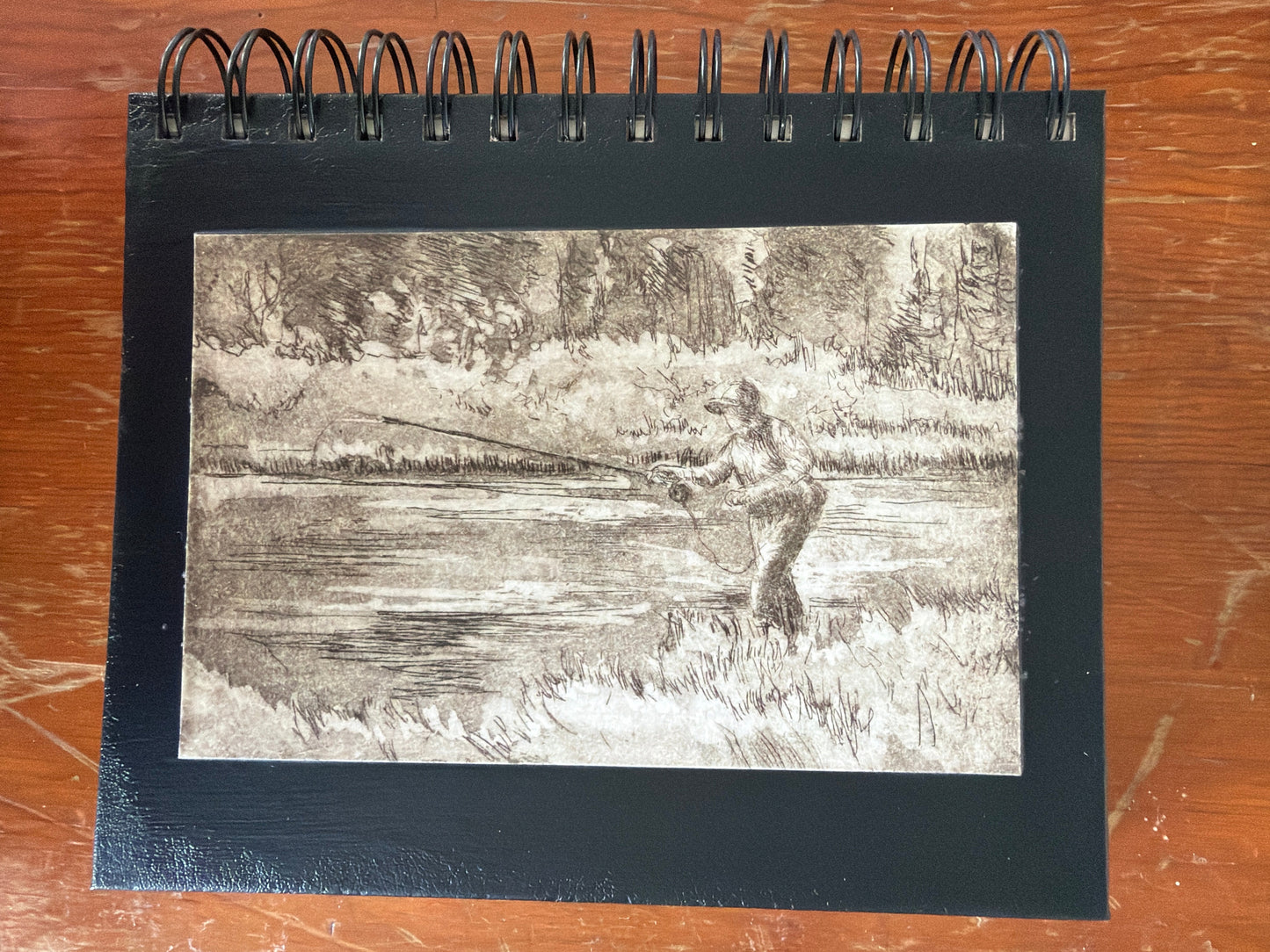 Wire Bound Sketchbook- 6x7 Black - "Testing Flies"
