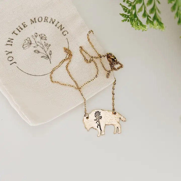 Necklace - Indian Paintbrush Bison