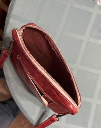 Madison Crossbody Bag in Pale Red