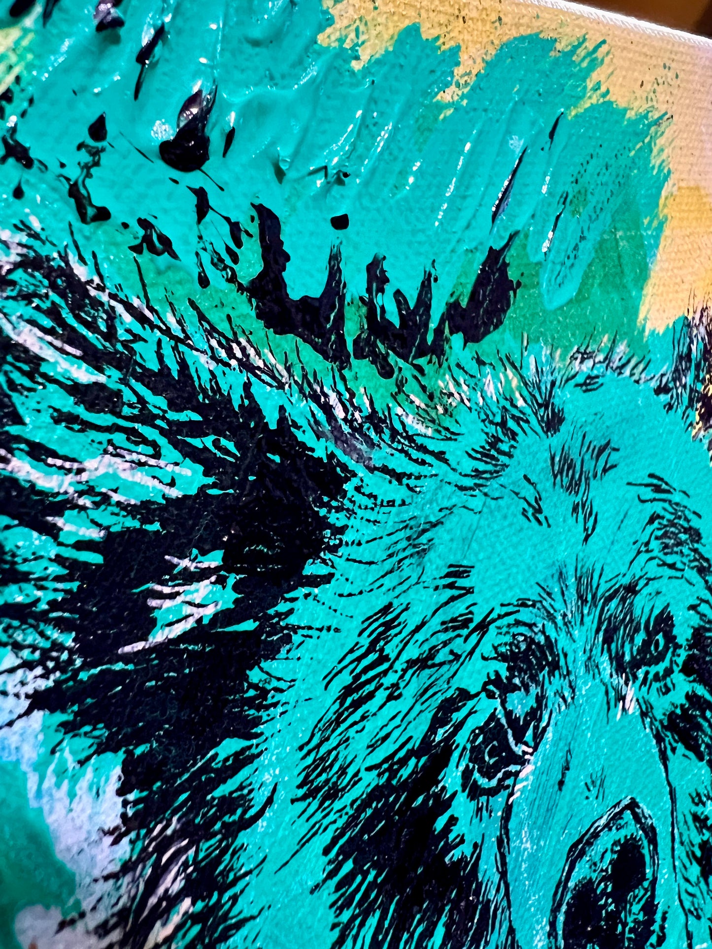 " Bear Shadow " Small Original Textured Painting
