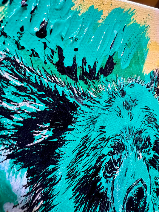Original Textured Painting - " Bear Shadow " Small