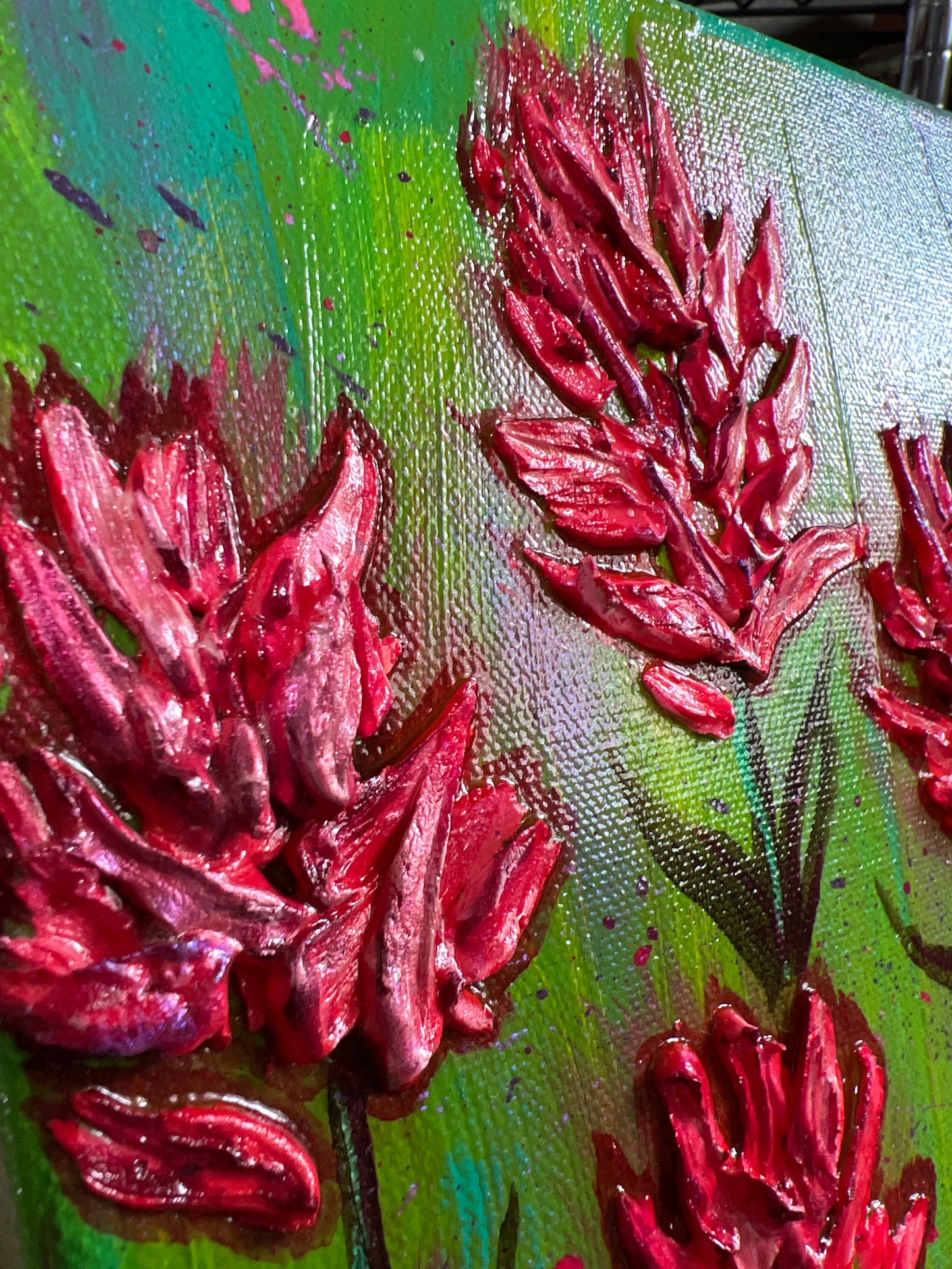 " Colorful Horizons " Indian Paintbrush Original Textured Painting