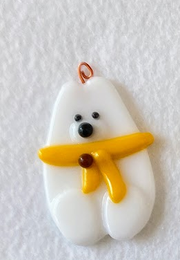 Fused Glass Ornament- "Cowboys Fan" Polar Bear