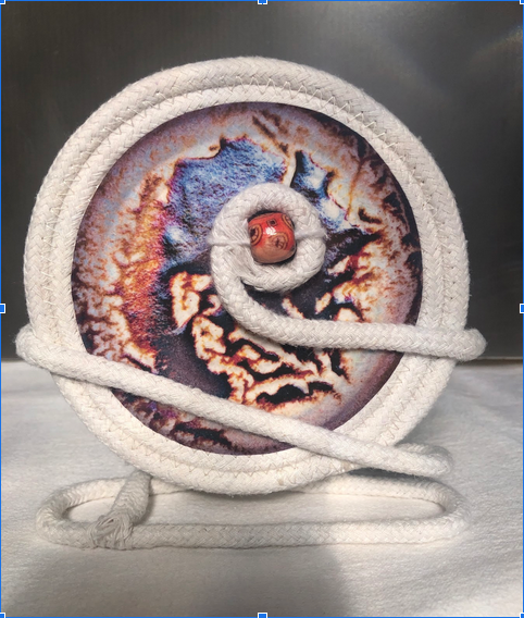 " White Trim Coaster" Set of Four