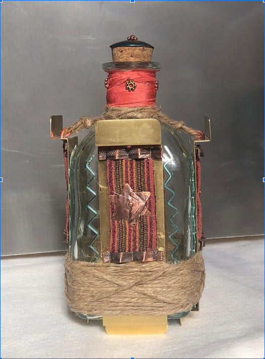 " Bottle Art" Mixed Media Sculpture