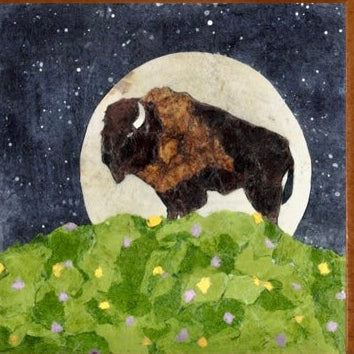 Paper Collage Print- "Starry Night Buffalo"
