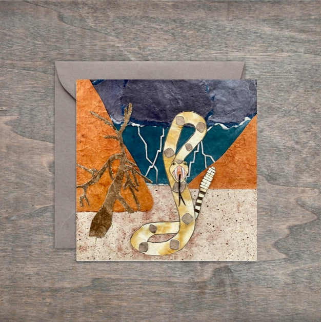 " Stormy Day Rattler Mercy " Paper Collage Art