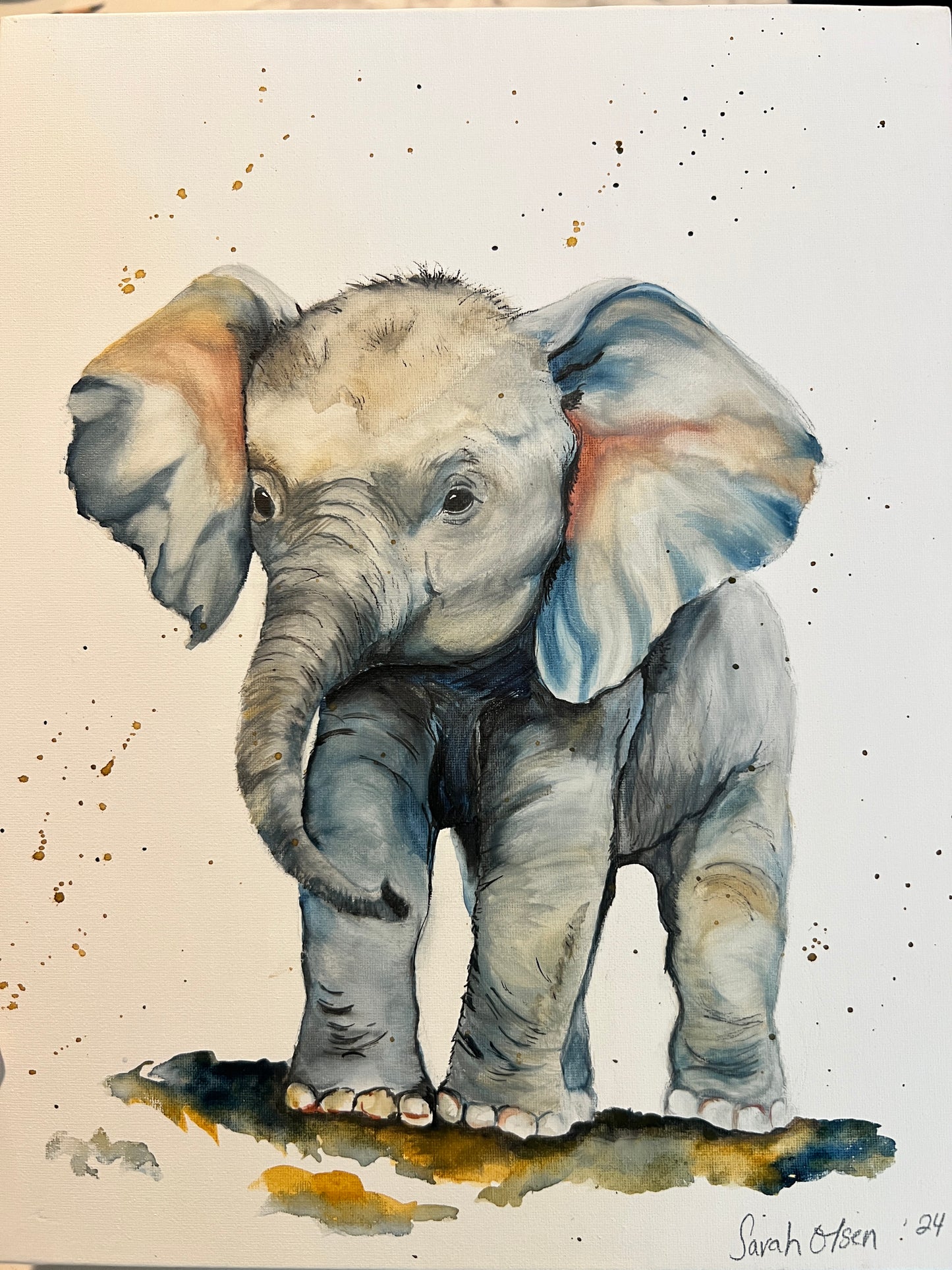 Watercolor Print- "Elephant "