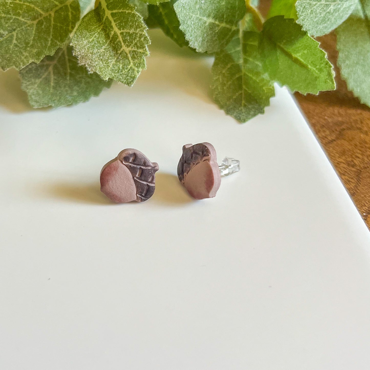 " Acorn " Polymer Clay Stud Earrings