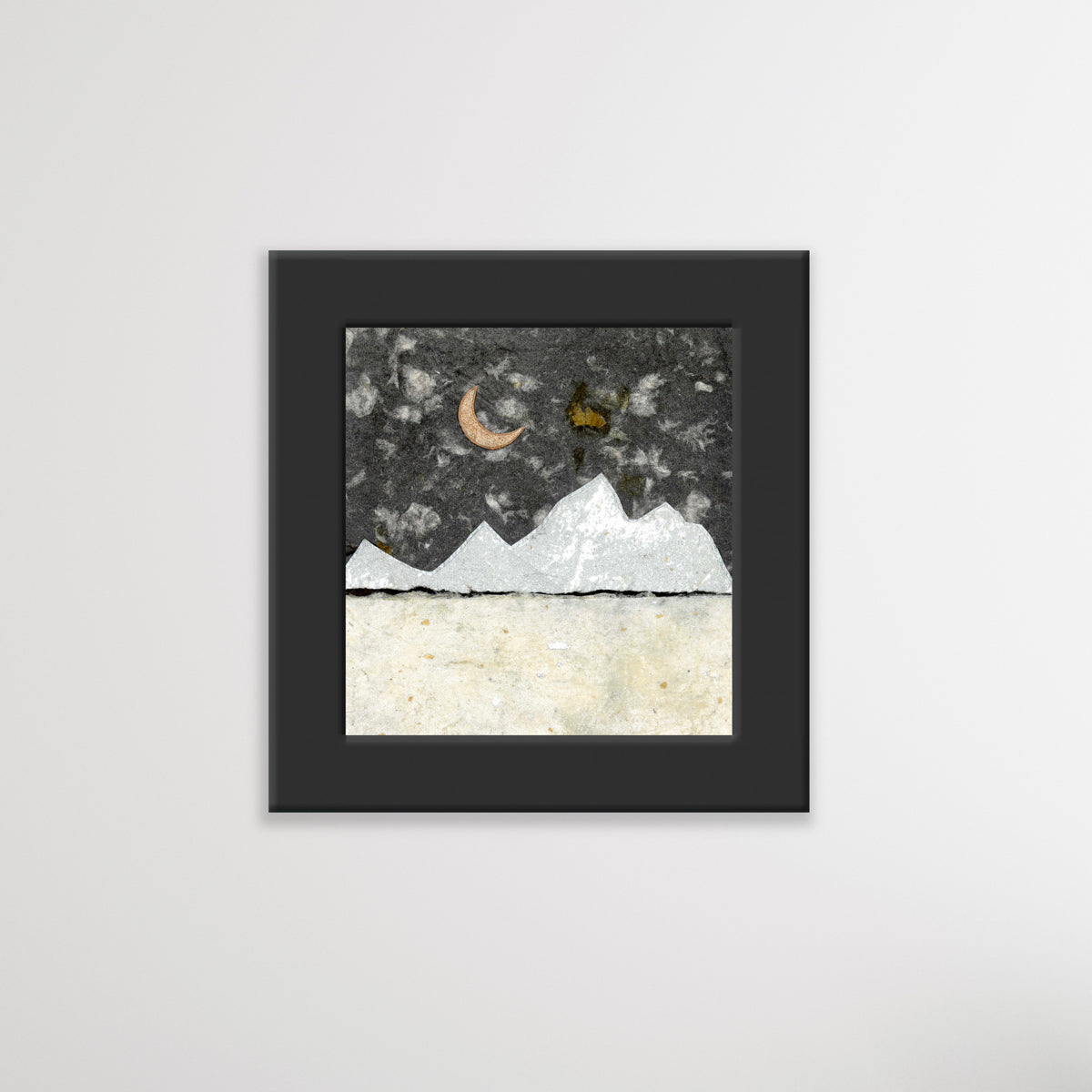 " Teton Winter Night " Paper Collage Art