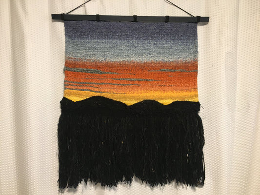 " Wind River Sunset " Handwoven Tapestry
