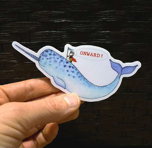 Sticker- "Onward" Narwhal