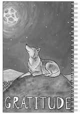 Notebook- " Gratitude " Wolf and Moon