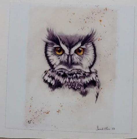 " Owl Be Watching You " Owl Watercolor Art