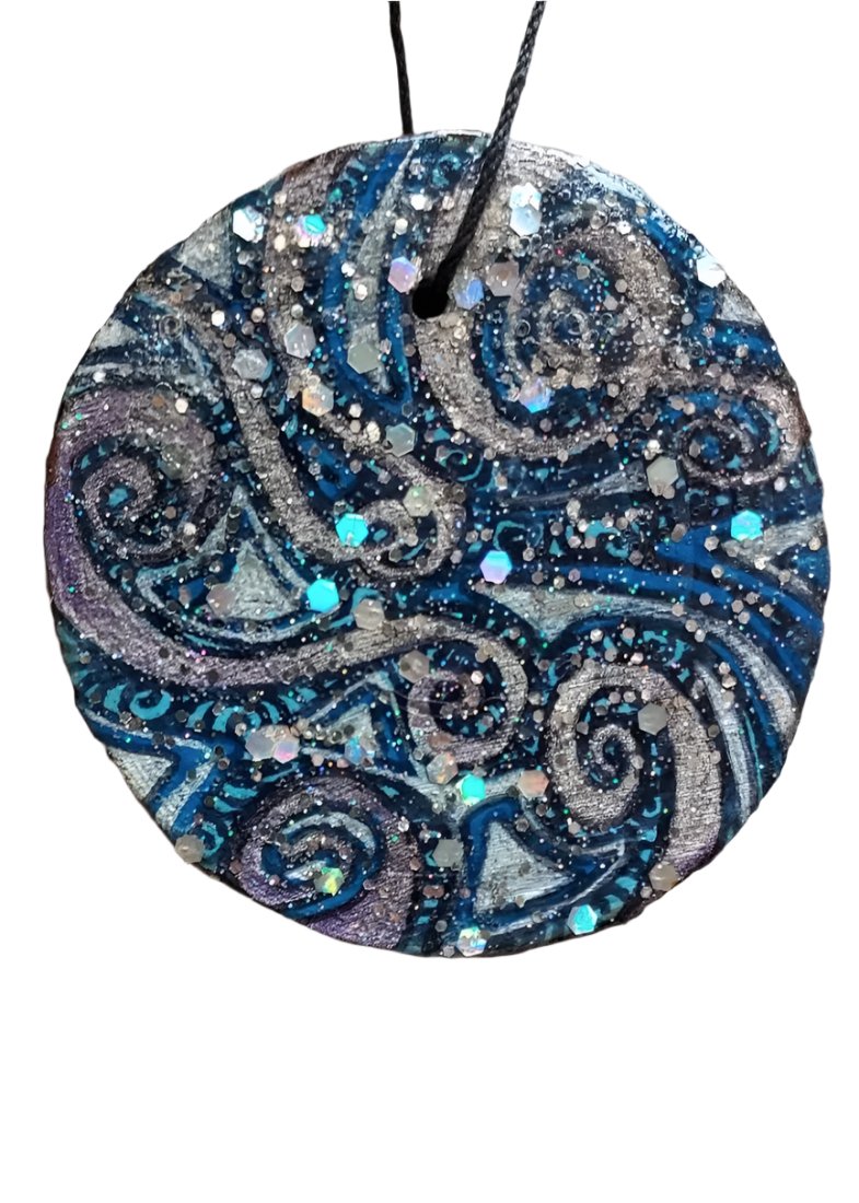 Double Sided Hand Painted Wood Ornament