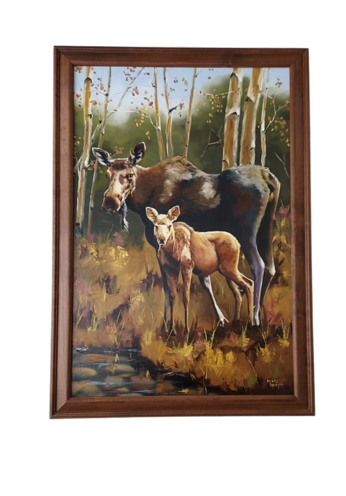 " Family is Everything " Moose Diptych Original Oil Painting