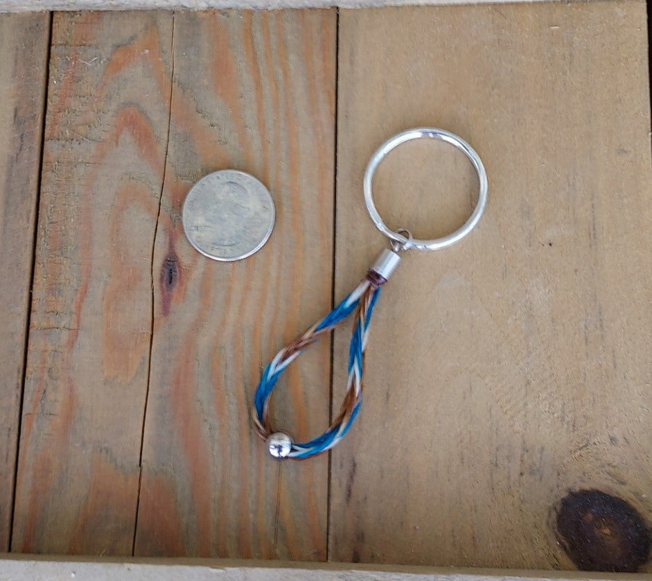 Loop and Bead Hand Braided Horsehair Key Chain