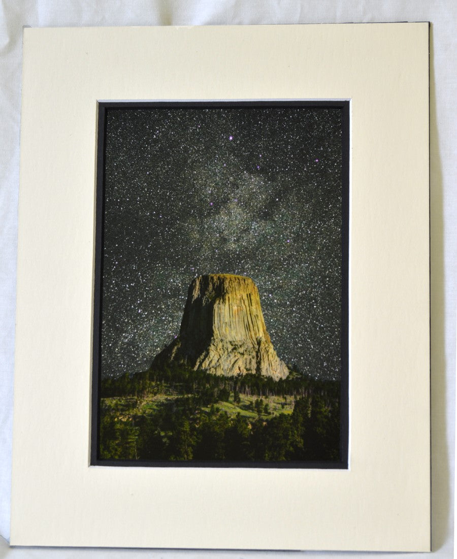 " Starry Night at Devils Tower " Matted Luster Print