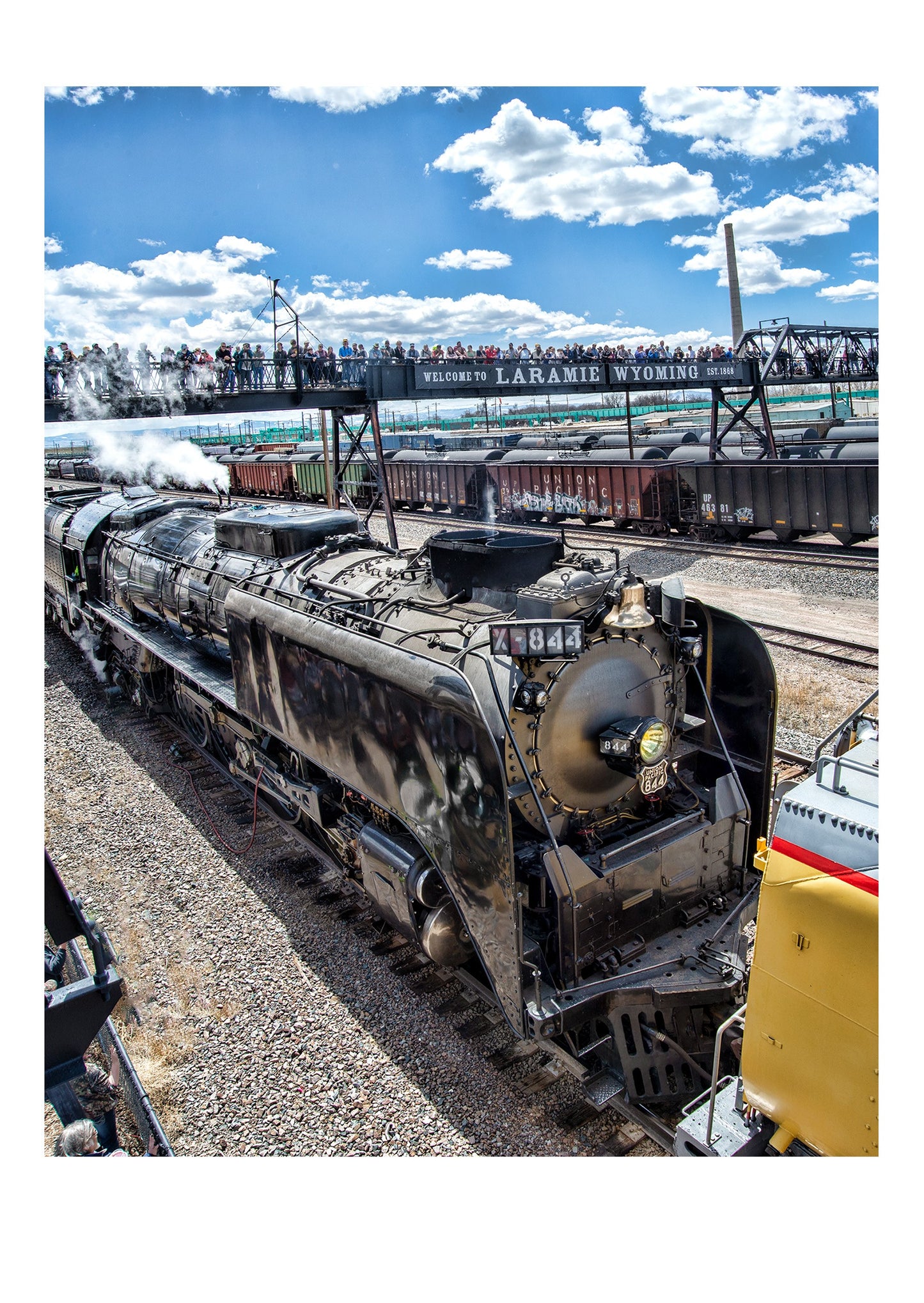 " Welcome to Laramie Wyoming " 844 Steam Locomotive Greeting Card