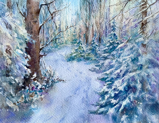 " Winter Wonderland" Framed Original Watercolor