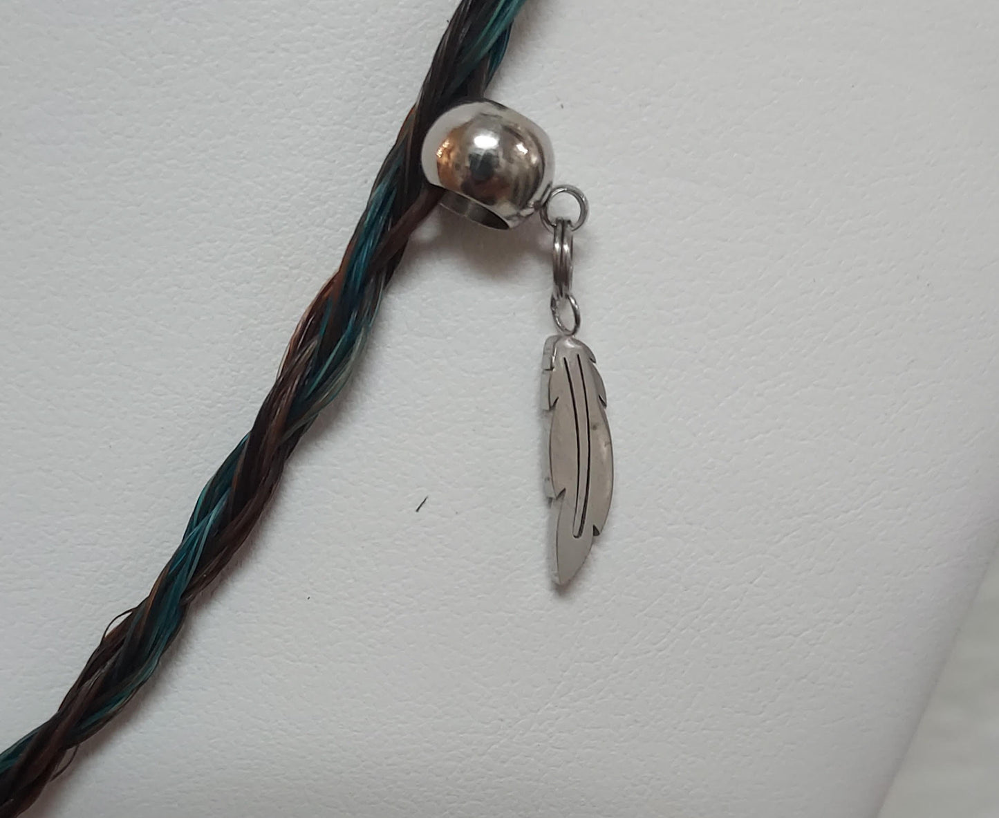 Necklace - Hand Braided Horsehair with Arrowhead and Feathers